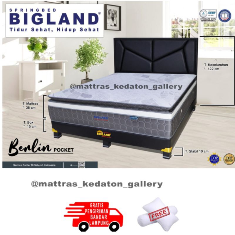 Kasur Bigland Berlin Pocket Set original - kasur springbed mattras Kedaton gallery bandar Lampung