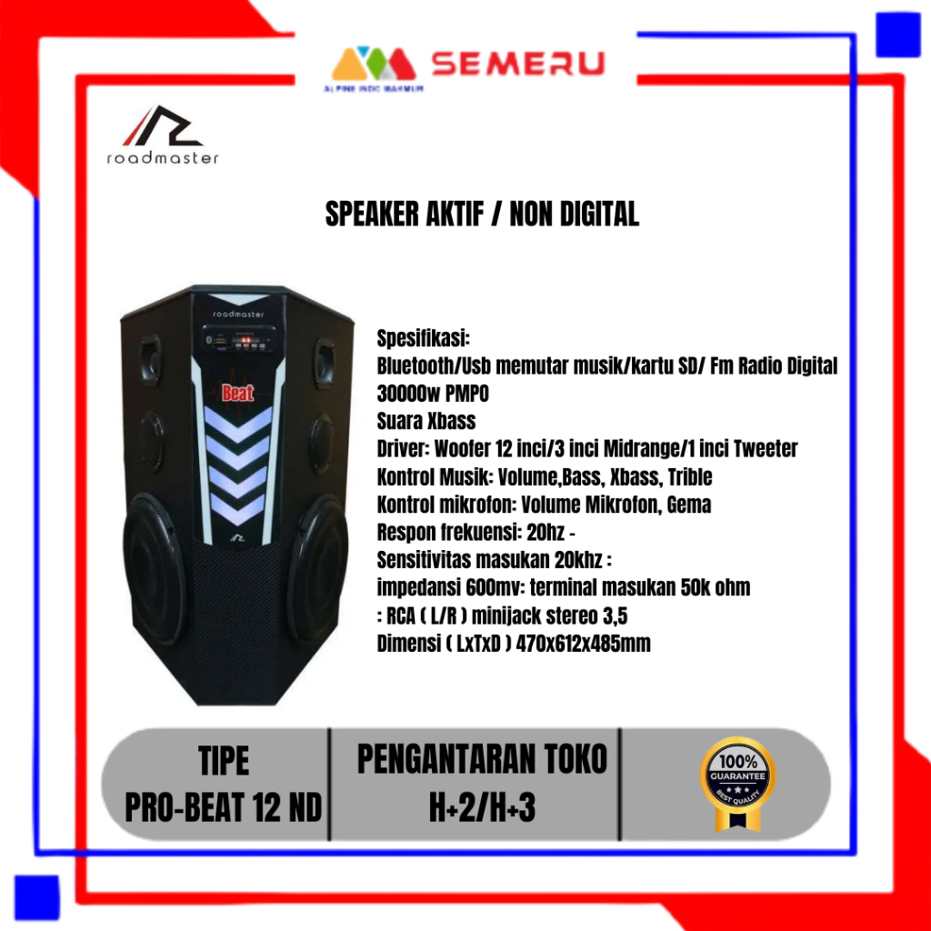 ROADMASTER SPEAKER AKTIF / NON DIGITAL PRO-BEAT 12 ND / PRO-BEAT 210 ND / PRO-BEAT 212 ND/MP5 KHUSUS