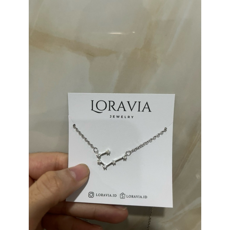 LORAVIA 22 - ZODIAK NECKLACE CANCER SILVER STERLING 925 KALUNG PERAK ZODIAK , KALUNG BINTANG PREMIUM