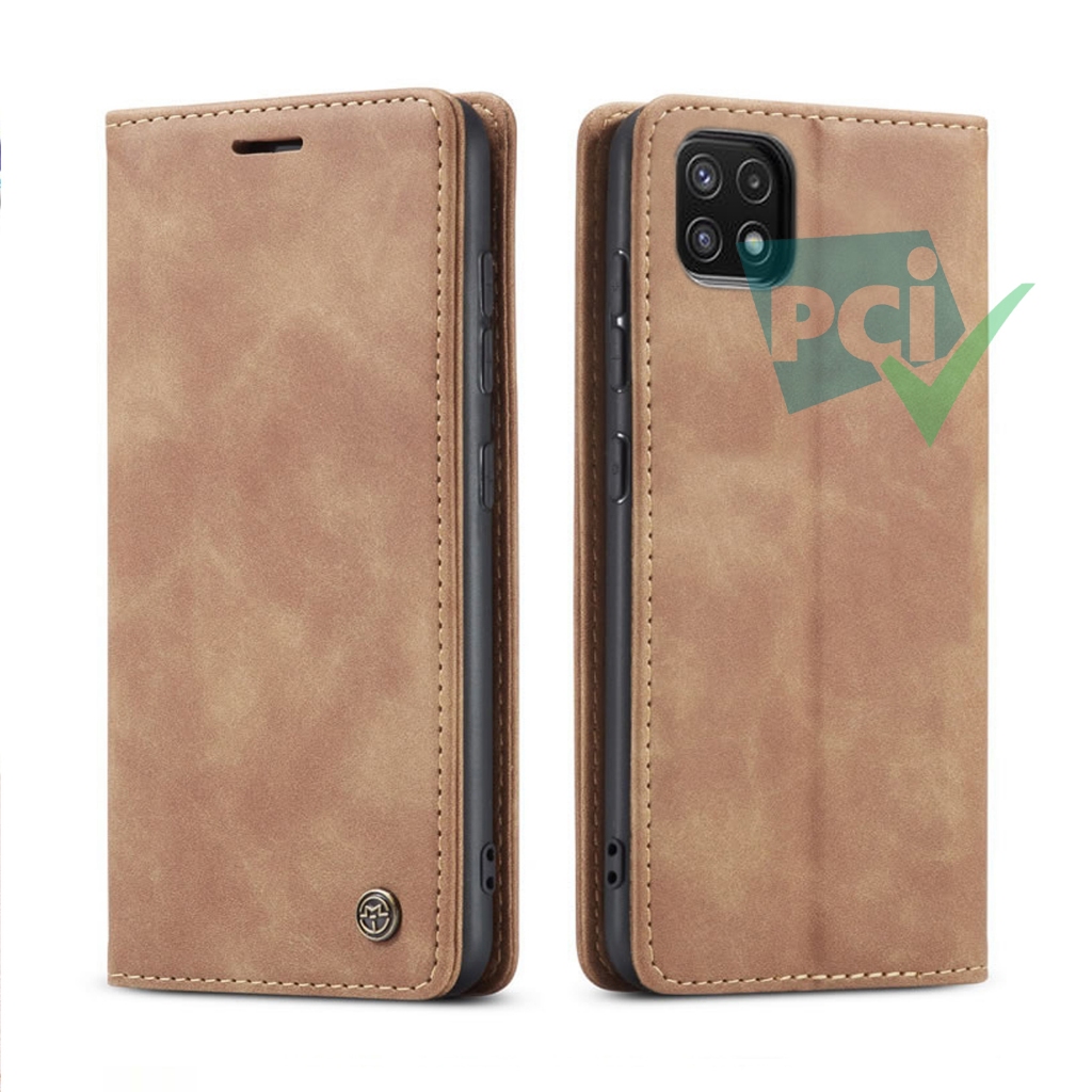 Casing Untuk Samsung A22 5G Wallet Pro Case Super Kesing PE Leather Full 360 Degree TPU Waterproof -