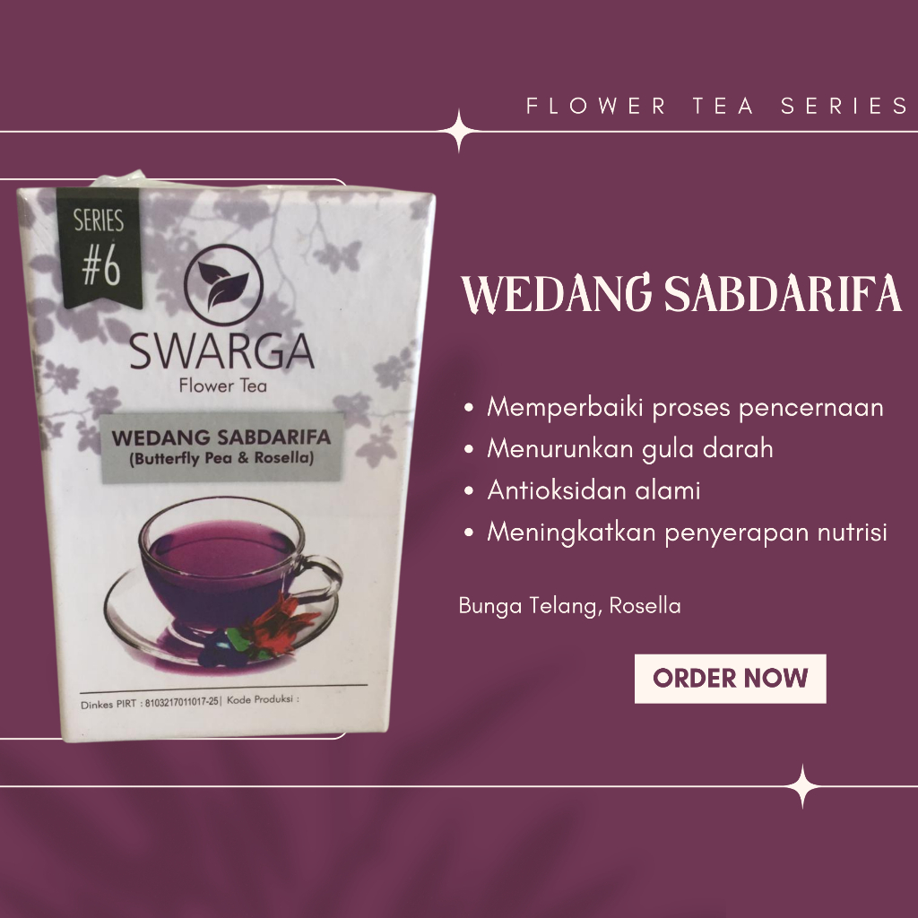 

Premium Flower Tea Series #6 - Wedang Sabdarifa - Teh Bunga Telang, Rosella