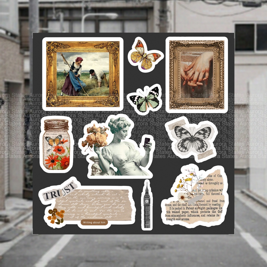 

New Sticker Vintage Scrapbook | Stiker Vintage Jurnal Kit | Stiker Vintage Waterproof