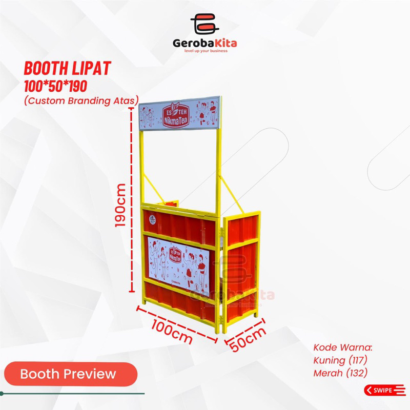 Booth Lipat 100x50x190