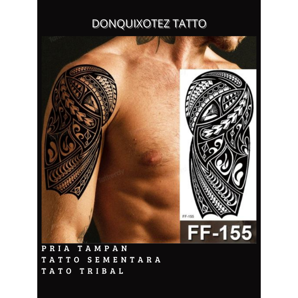 BASIC Tribal tattoo temporary bahu lengan dada temporer ornamen tatto tahan lama tato sementara