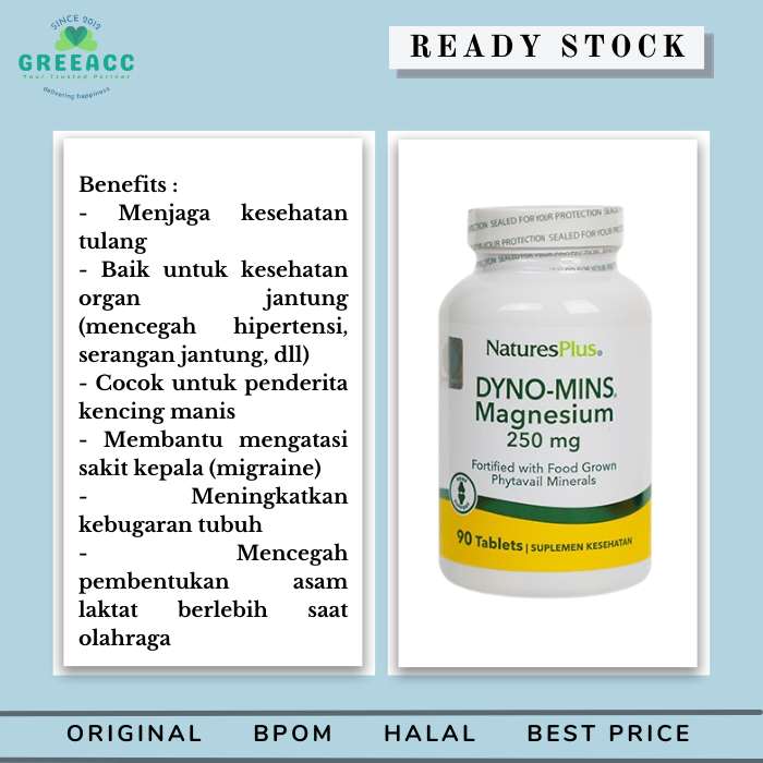 Nature's Natures Nature Plus Dyno Mins Magnesium 250mg 90 Tablet Natures Dynomins