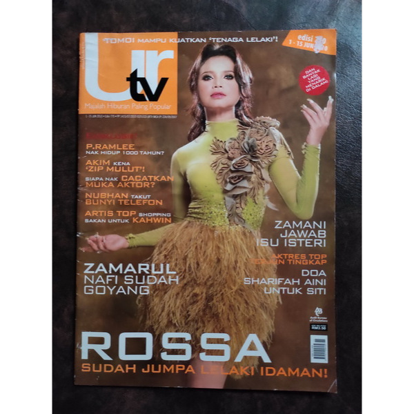 Majalah URTV Tahun 2010 Cover Rossa. Impor Malaysia (LANGKA)