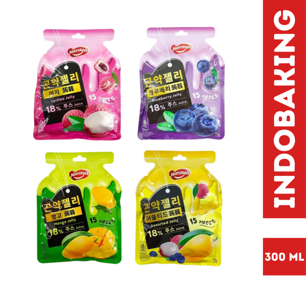 

Naraya Konnyaku Konjac Jelly Assorted Blueberry Lychee Mango 300g