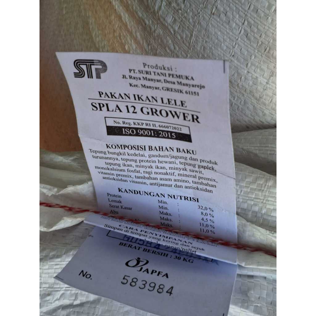 Repack 1kg Pakan STP SPLA 12 Tipe 1 2 3 Pakan Ikan Budidaya Makanan Pelet ikan lele, mas, nila, muja