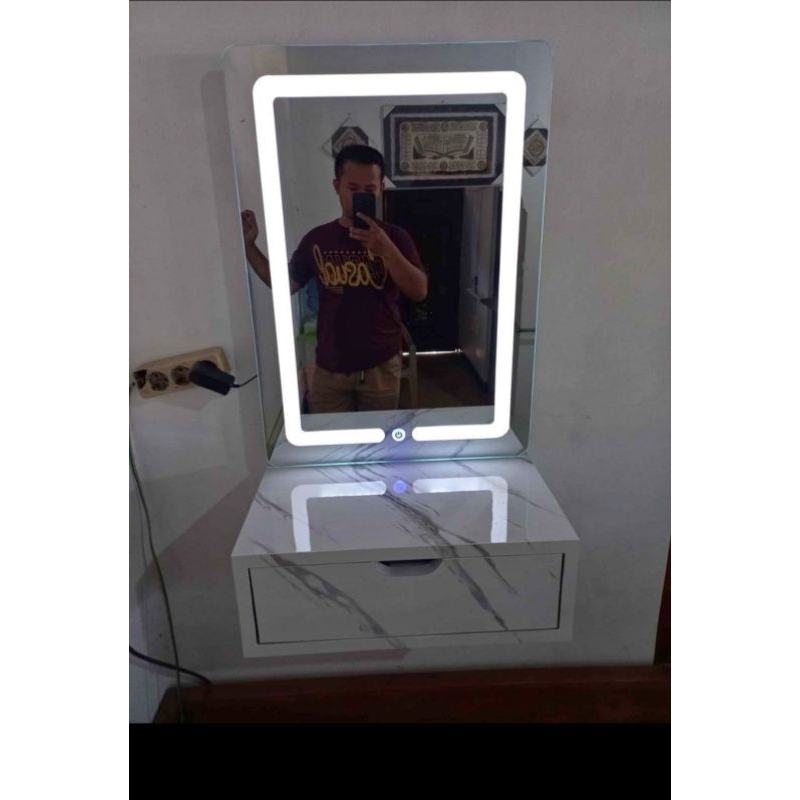 Free cermin lampu led meja rias gantung modern nordic Meja Kerja Meja rias Meja Belajar Gantung Floa