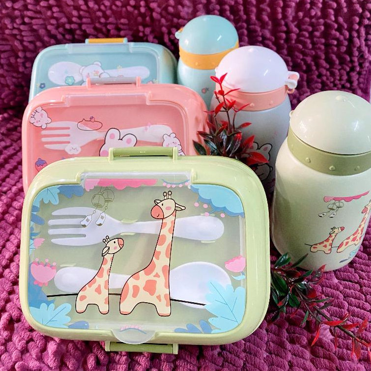 Set Tempat Makan dan Botol Minum / Set Tempat Makan Anak / Tempat Makan dan Botol Anak