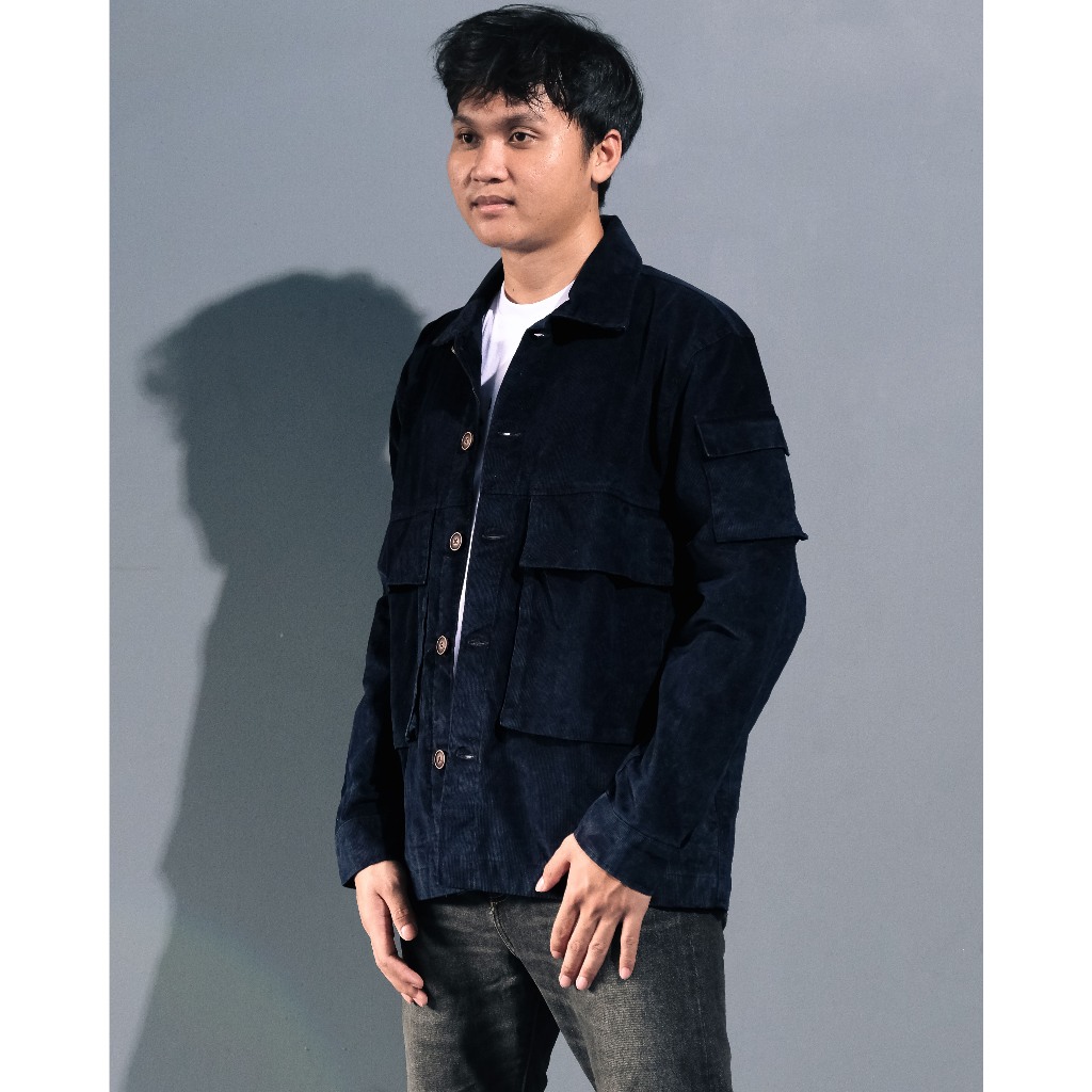 OSG - Trucker Jaket Corduroy Pria Original Vintage - Dark Navy