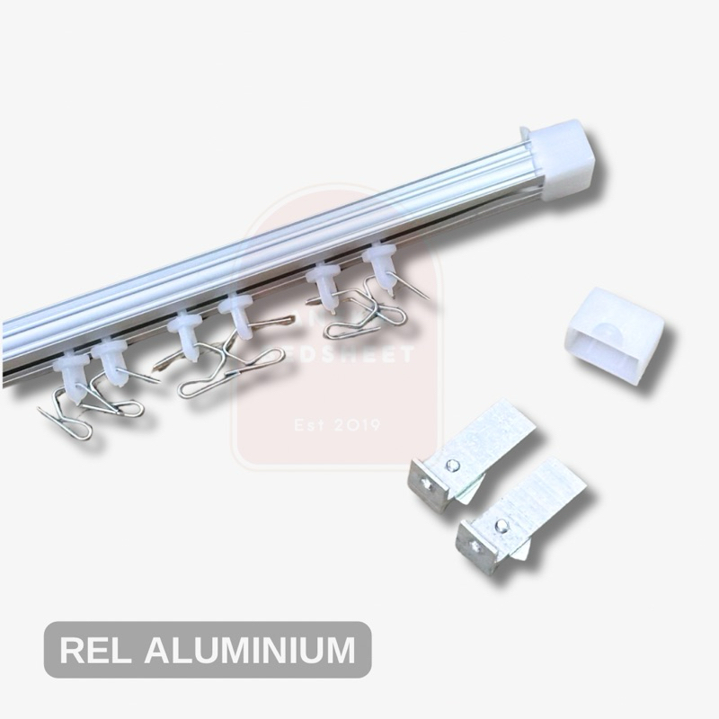 ANEKA BEDSHEET - Rel Gorden Aluminium / Rel Gorden Vitrase / Batang Gorden (lengkap aksesoris)