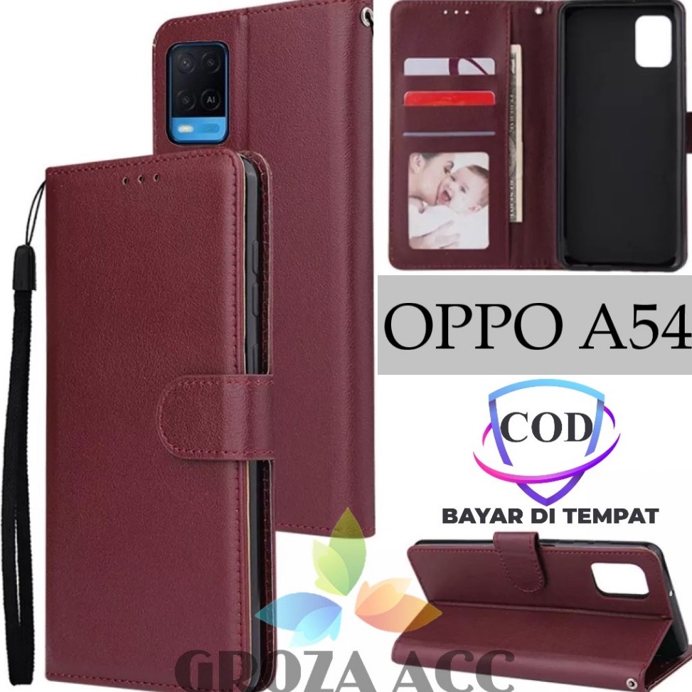 Beli Sekarang  Flip Case OPPO A54 Case Wallet Kulit Casing Dompet Case Wallet Leather Flip Case OPPO