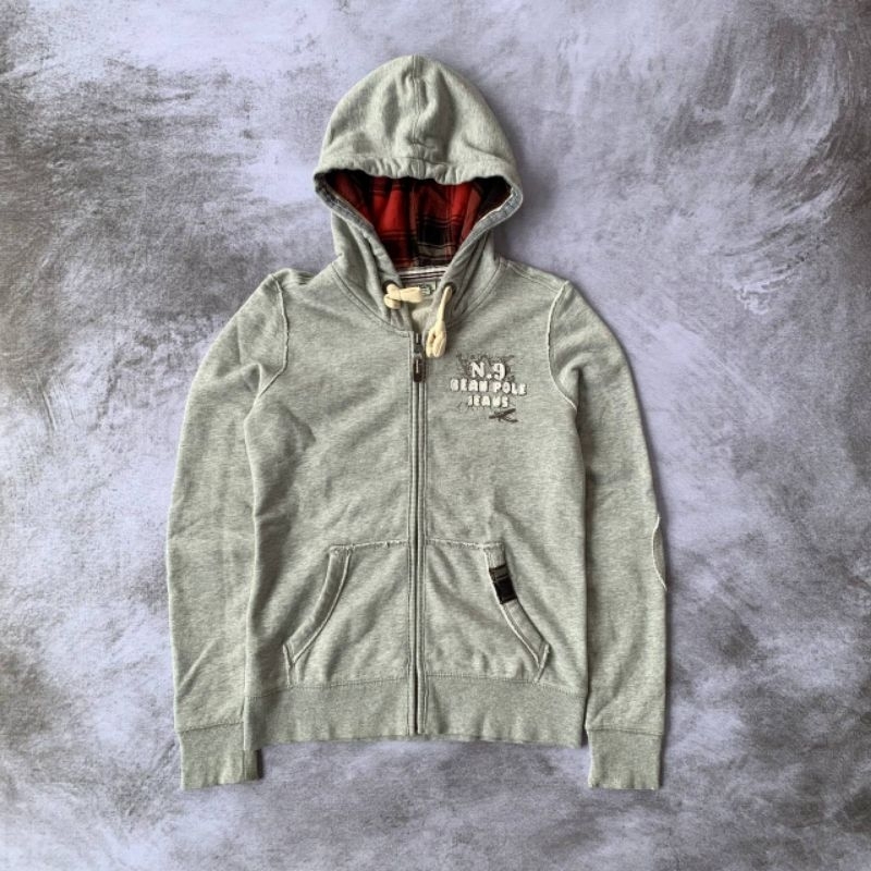 Hoodie Zipper Bean Pole Jeans