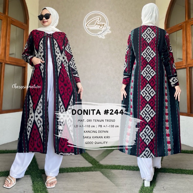 Donita Long Outer Tenun by Chasy Outer Batik Tenun Troso Ori Atasan Wanita Motif Batik Tenun Outer T