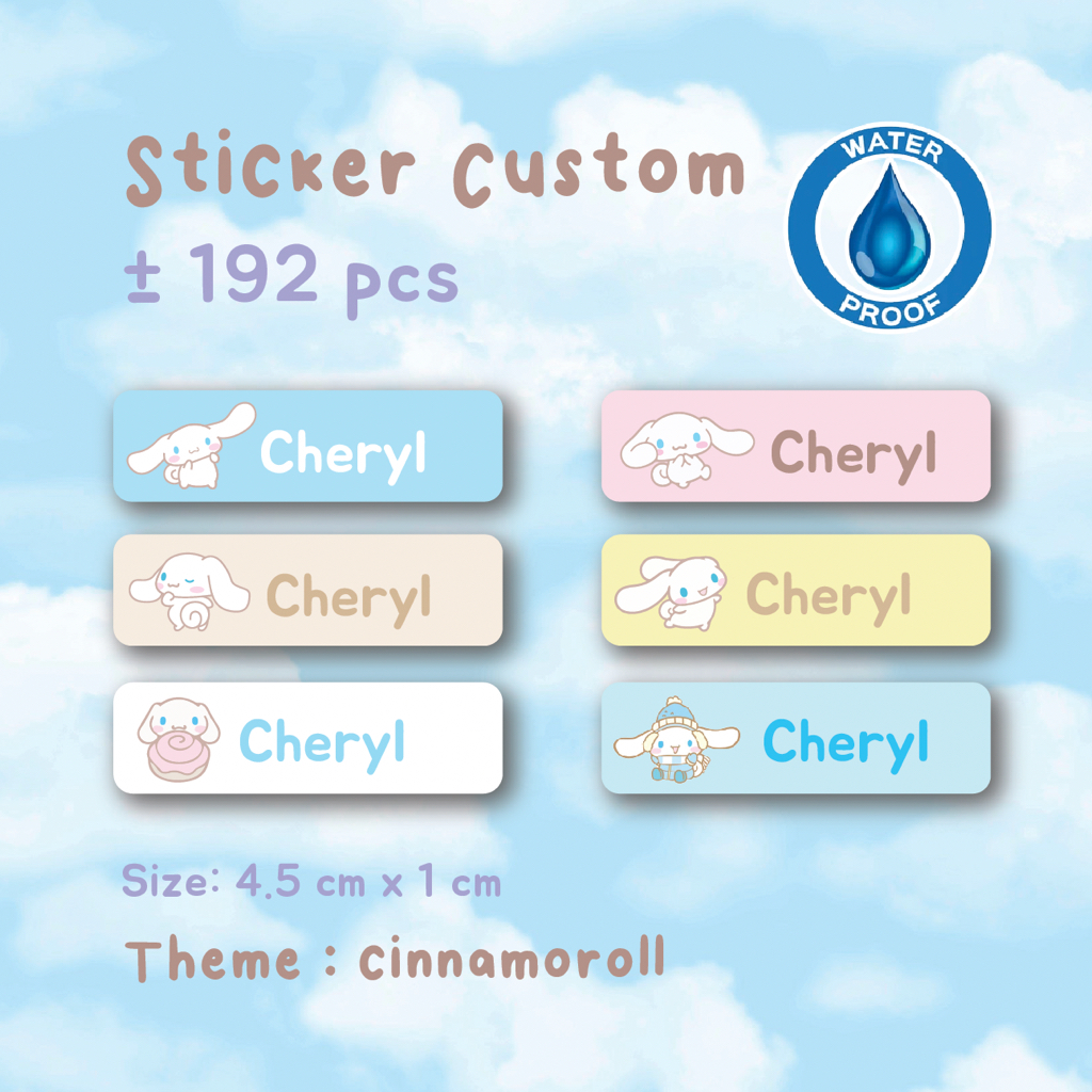 

STICKER NAMA CUSTOM KARAKTER LUCU 192 PCS/ STIKER PREMIUM WATERPROOF ANTI LUNTUR