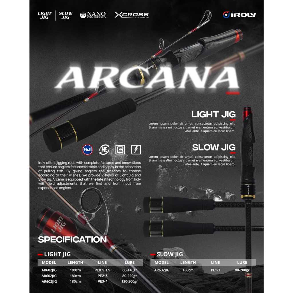 Rod SPINNING IROLY ARCANA SLOW JIGGING