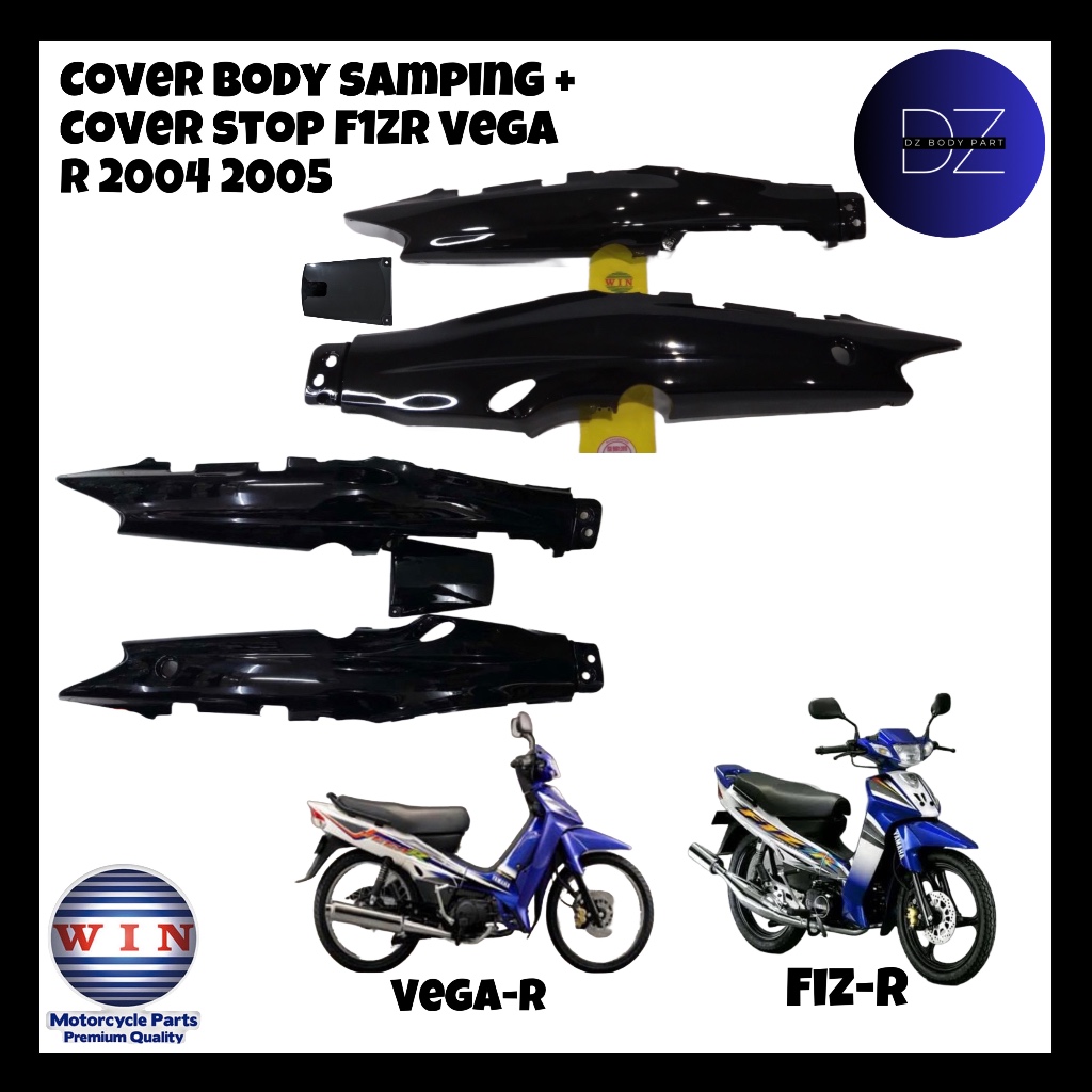 Cover Body + Cover Stop Vega R 2004 2005 / F1Z R 2001 2002 2003 WIN | bodi samping belakang kiri kanan motor karburator yamaha fiz r fizr f1zr karbu original hitam