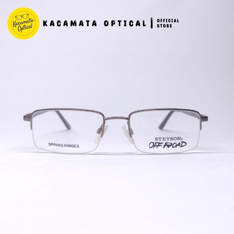 KACAMATA OPTICAL - Frame KMO058 Half Frame Silver Besi Plastik