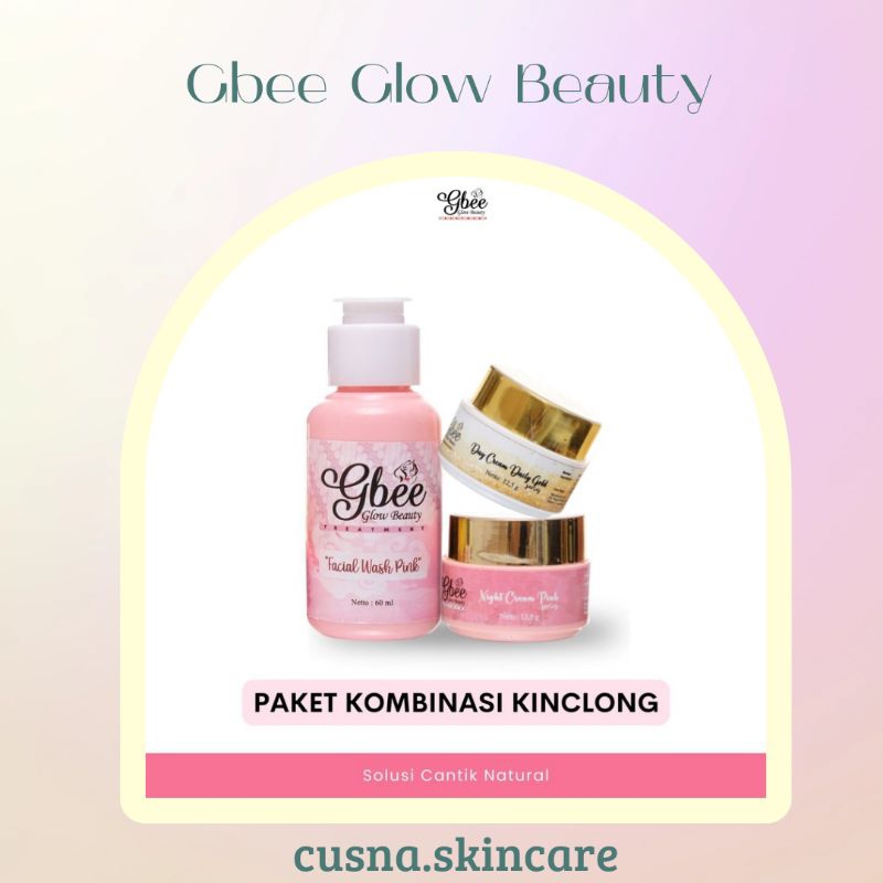Gbee Glow Beauty Paket Kombinasi Kinclong Medium untuk mencerahkan menglowingkan memudarkan flek