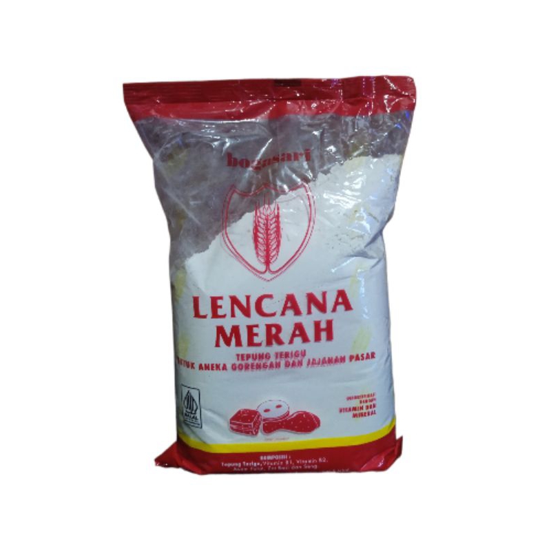 

Lencana Merah Tepung Terigu Untuk Aneka Gorengan Dan Jajanan Pasar 1kg