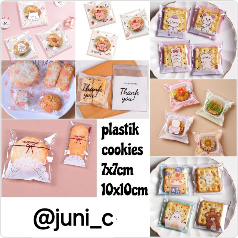 

UK 10x10 - 100pcs plastik cookies roti plastik OPP kue donut perekat