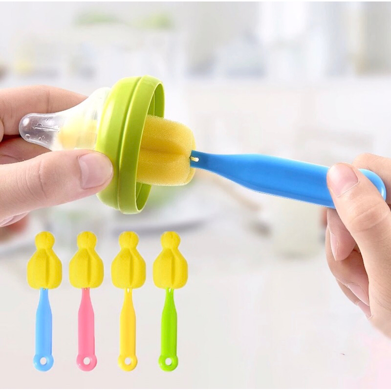 Sikat Dot Botol Susu RANDOM Spons Pencuci Dot Bayi Bahan Tebal Berkualitas Baik Efektif Cepat Bersih