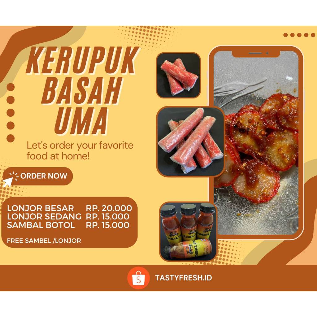 

Kerupuk Basah UMA Sambal khas Kalimantan (100% ikan Asli tanpa pengawet)