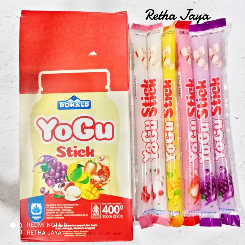 

Donald YOGU Stick Jelly Yogurt Rasa Buah Box Isi 20 pcs