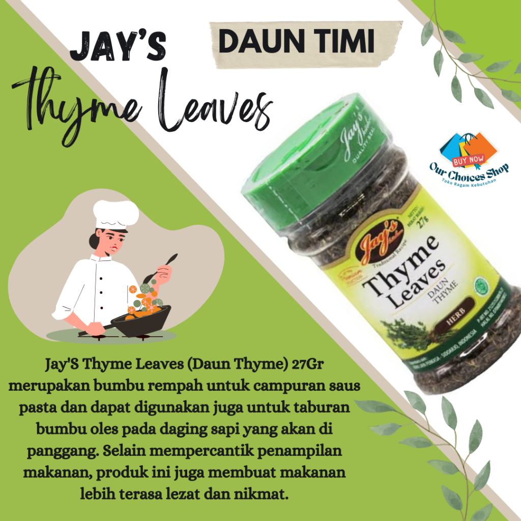 

JAY'S THYME LEAVES | Bumbu rempah untuk masakan