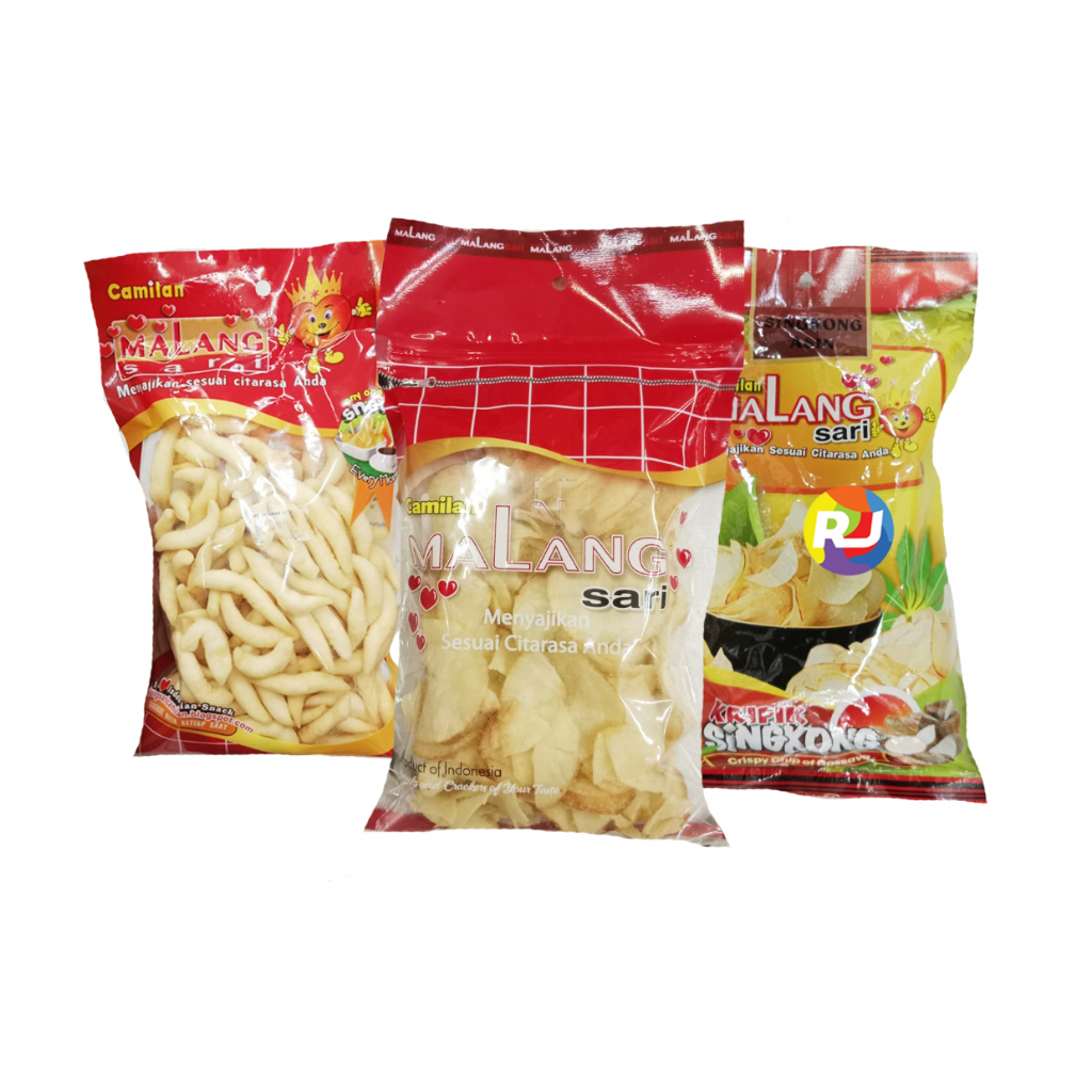 

Snack Cemilan Tradisional Malang Sari - Keripik Pisang Singkong Semprit Sumpia Stick Tengiri Ubi