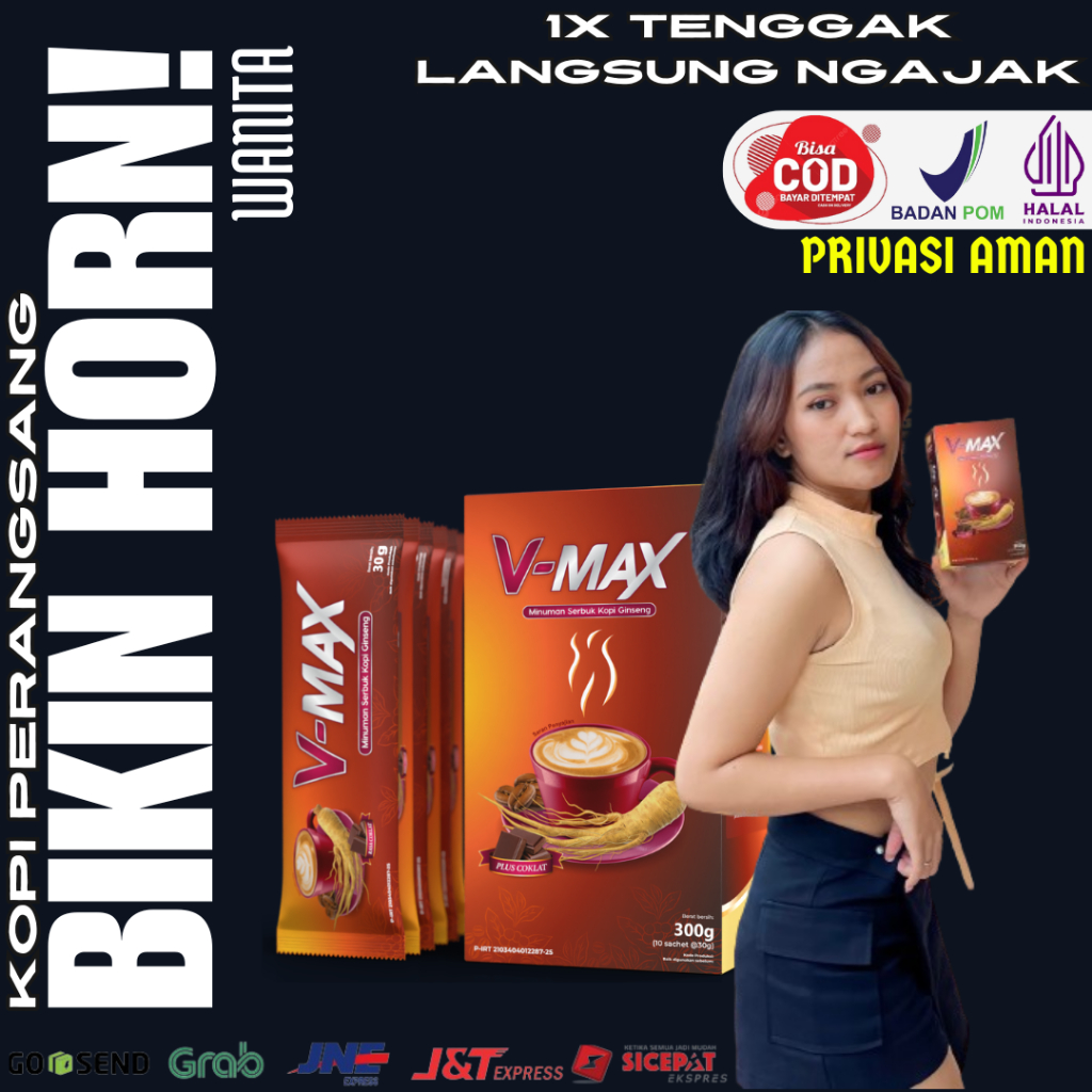 

Kopi V-MAX penambah stamina wanita rasa coklat 1 box isi 10 sachet