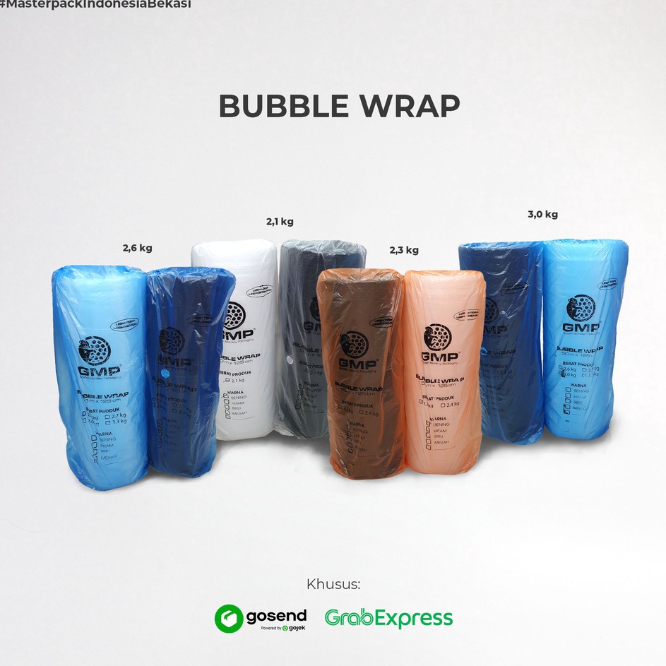 

New Product Bubble Wrap GMP 125 cm x 5 meter Bening Hitam