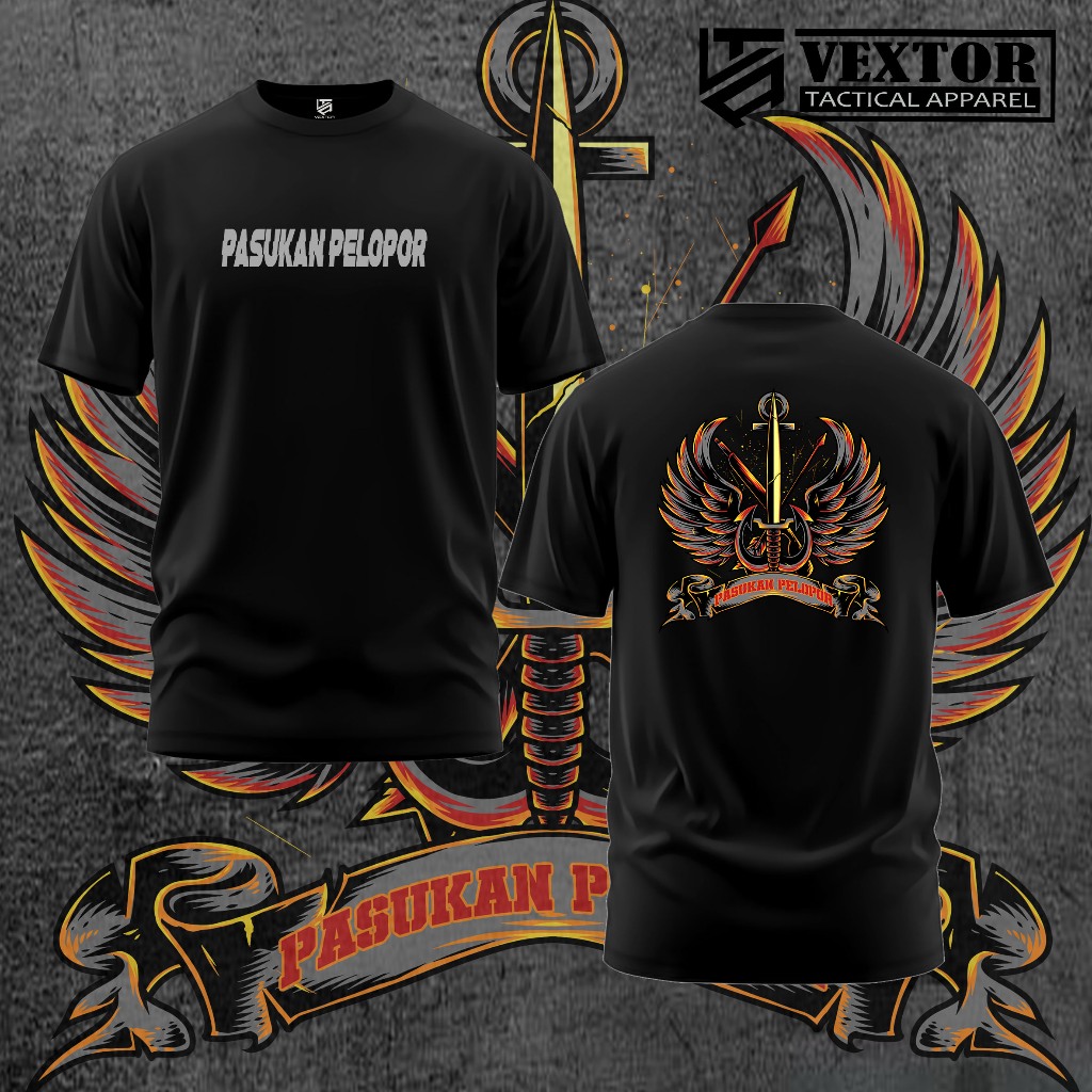 VEXTOR - Baju Kaos Atasan Dewasa Tactical Pasukan Pelopor Kaos brimob