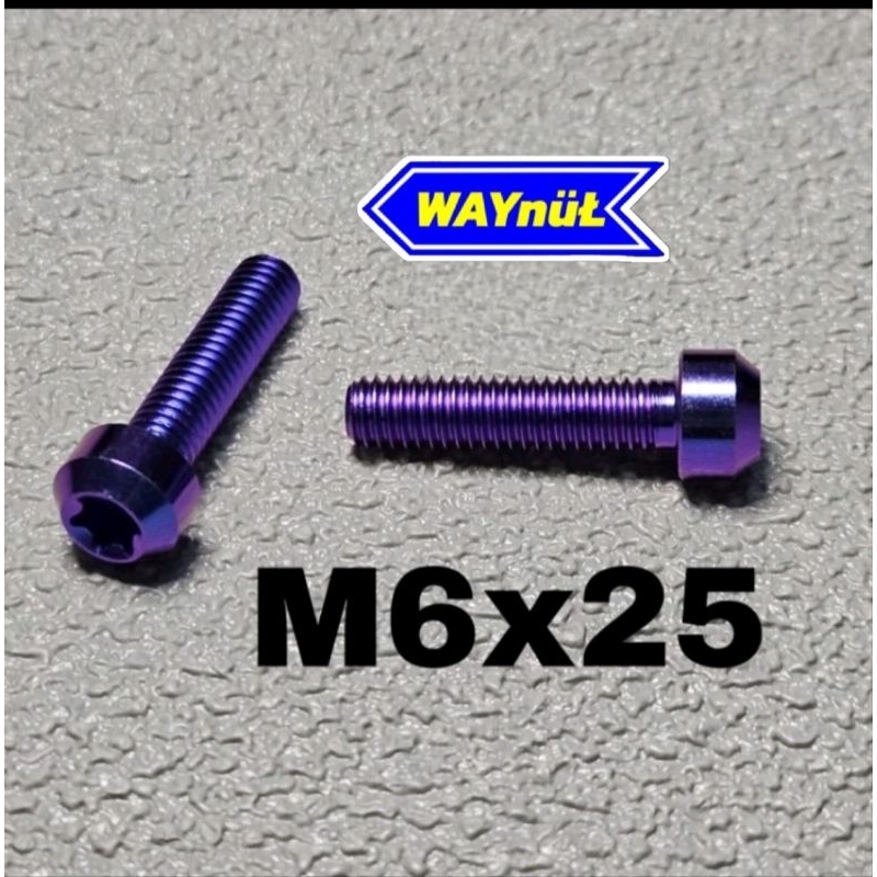 baut titanium vietnam 6x25 drat 10 panjang 2.5 cm