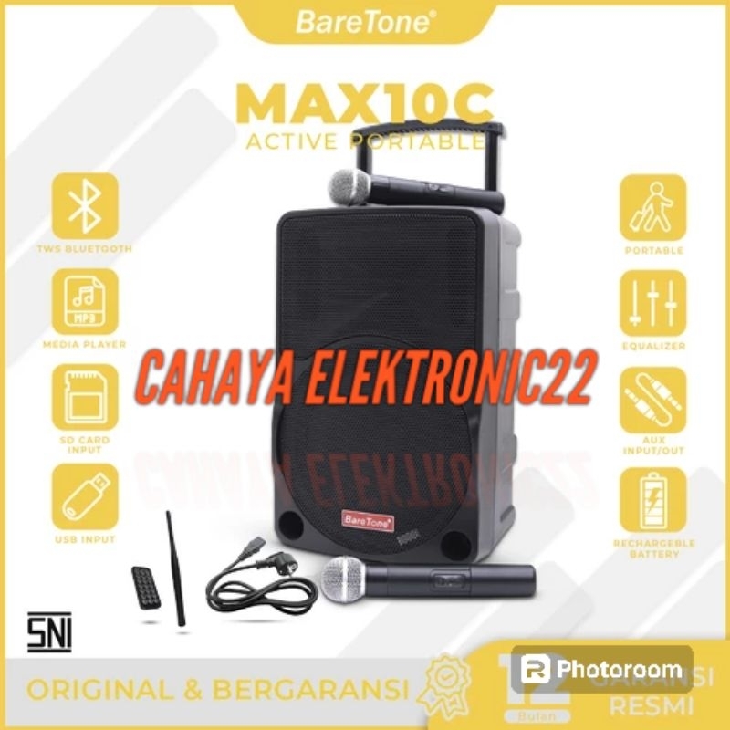SPEAKER PORTABLE BARETONE MAX 10C / MAX10 C /MAX10C BARETONE ORIGINAL GARANSI 1 TAHUN
