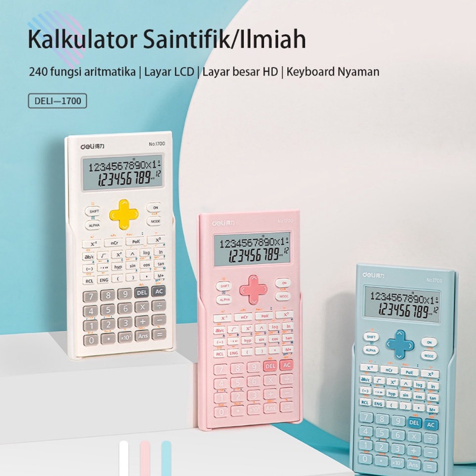 

Model Baru FYGALERYJAKA DELI1 Deli Calculator Scientific Kalkulator 24 Fungsi Kalkulasi 3 Warna 17