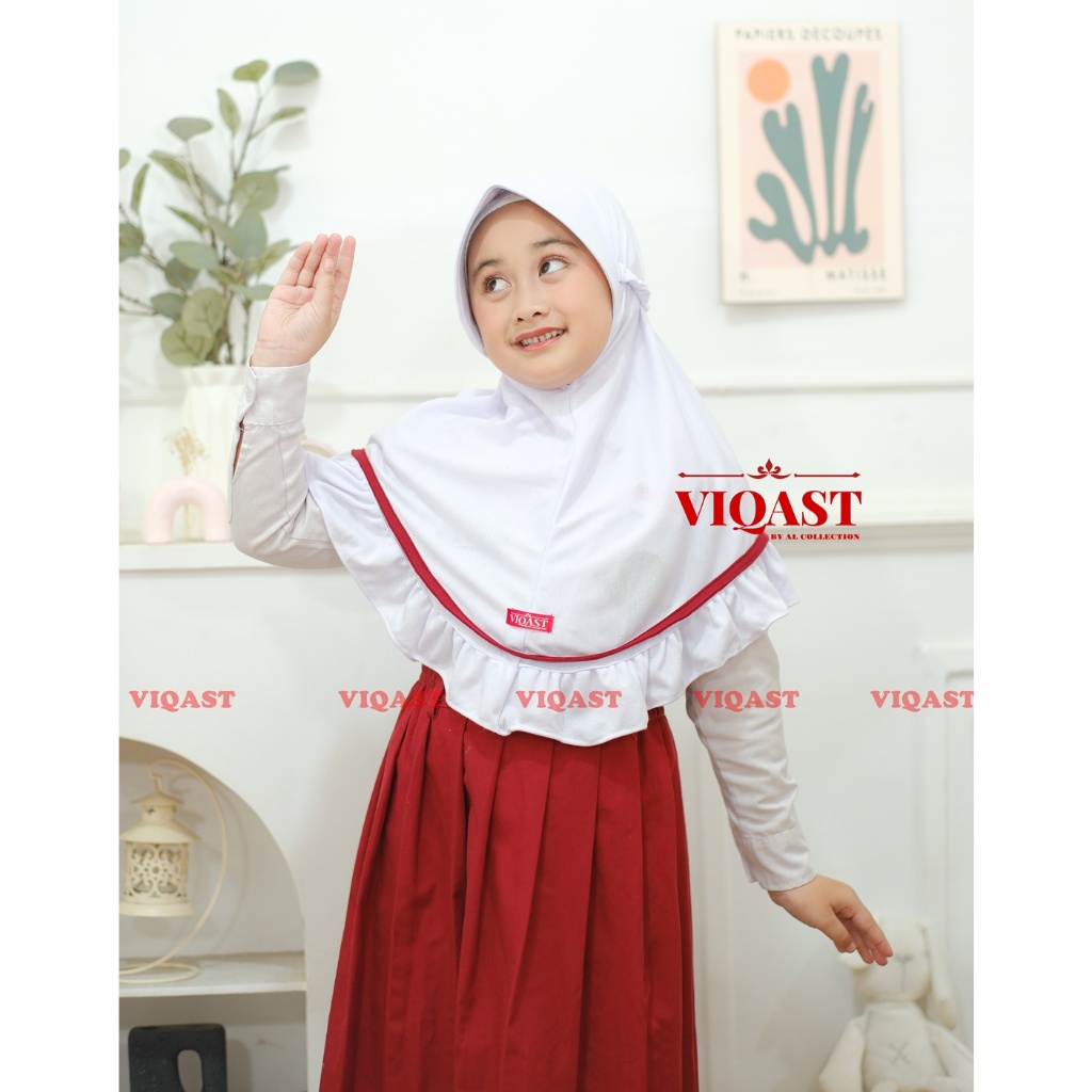 Hijab Anak Sekolah Sd TALI REMPEL GLADIS Size 5 - 9 Tahun Kerudung Sekolah Anak TK & SD Jilbab Anak 