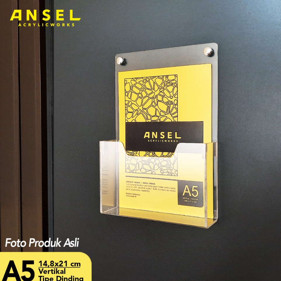 

ANSEL Tempat Akrilik Dinding Gantung Acrylic Flyer Holder A5 Vertikal Tipe D