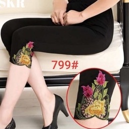 XC26619 LEGGING IMPORT WANITA MOTIF BUNGA