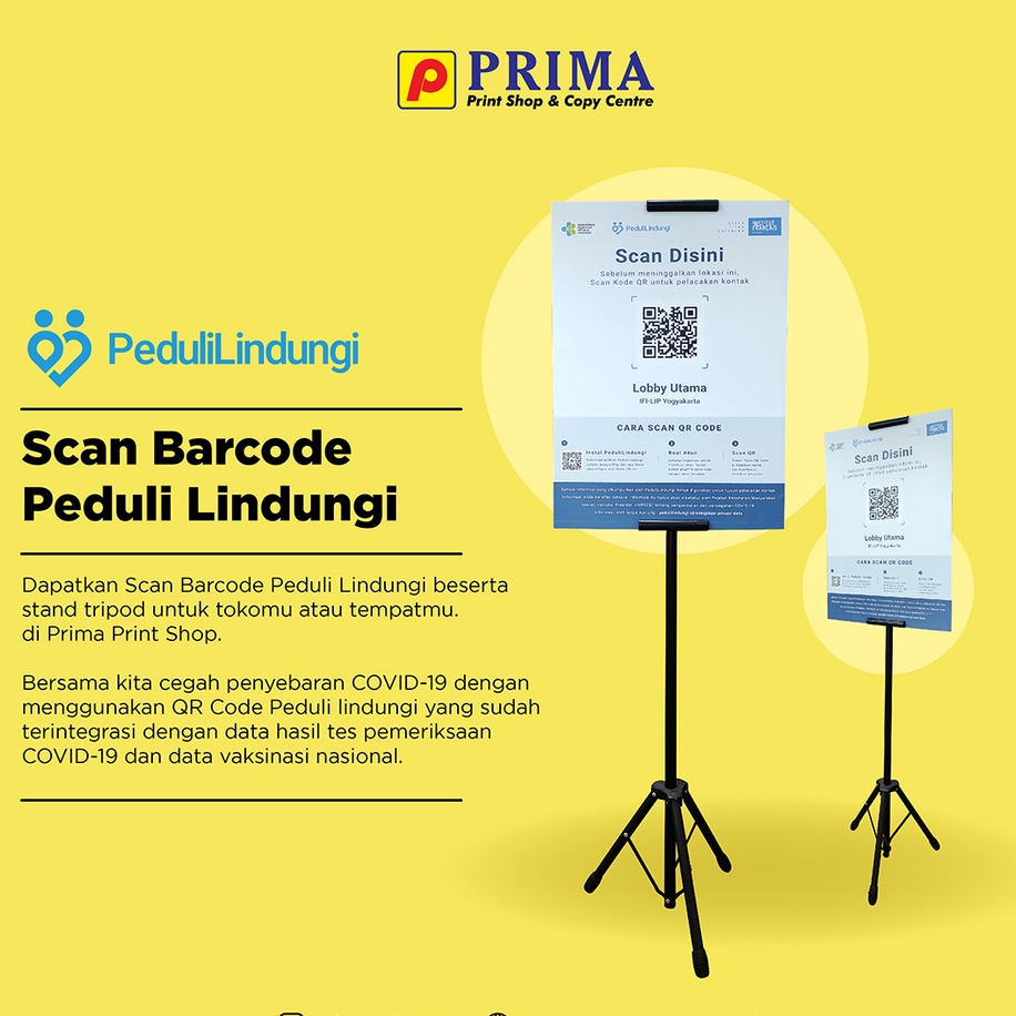 Tripod Scan Barcode Peduli Lindungi