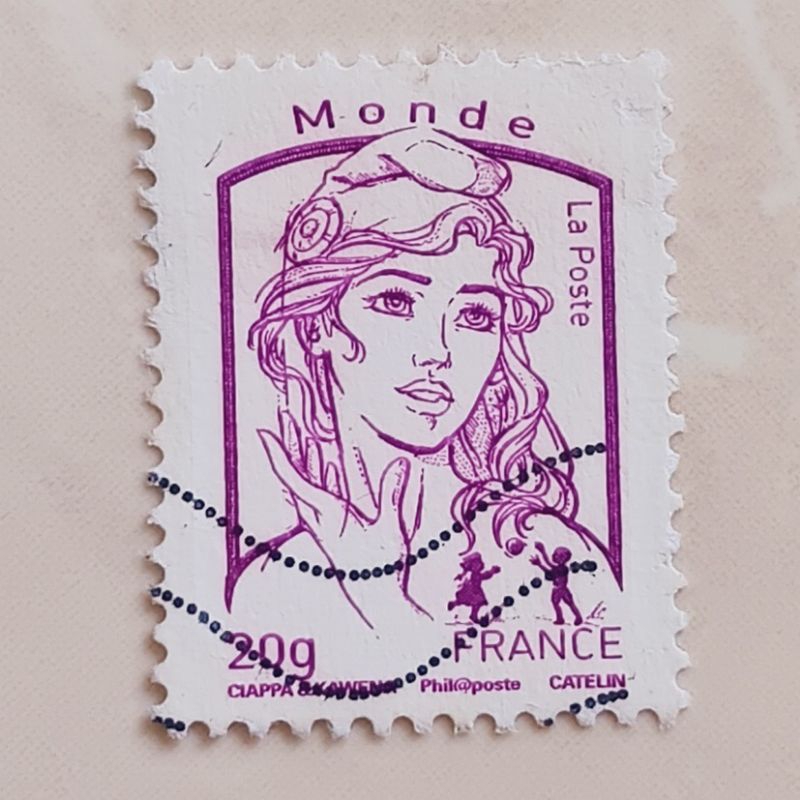 

(AD) Perangko Perancis 2013 Marianne (Ciappa and Kawena) - Marianne and youth - Monde Monde 20 º - Tanpa Nilai Nominal Used