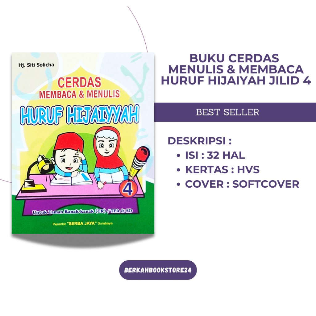 Buku Anak Cerdas Menulis & Membaca Huruf Hijaiyah Jilid 4 - Untuk TK TPA dan SD