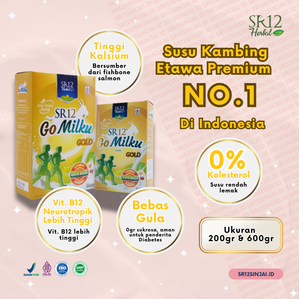 

SUSU KAMBING GOMILKU GOLD SR12 DENGAN KANDUNGAN EXTRA BAWANG PUTIH, JAHE DAN KALSIUM SALMON