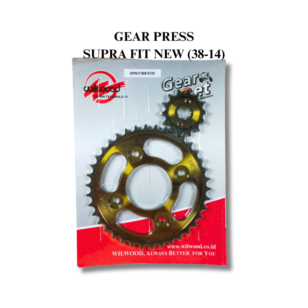 GEAR PRESS / GIR SET DEPAN BELAKANG SUPRA FIT NEW / REVO / KHARISMA / BLADE / SUPRA X 125 (38-14) WI