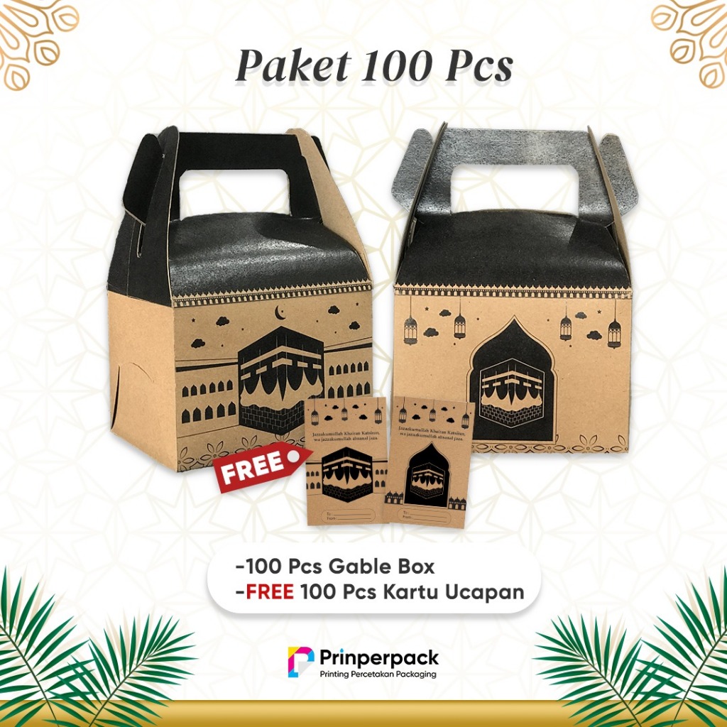

Gable Box Idul Adha Isi 100 Pcs / Dus Box Kabah Ka'bah Paket Oleh Oleh Haji Umroh Premium Free Hangtag Kartu Ucapan/ Kemasan Box Oleh oleh haji
