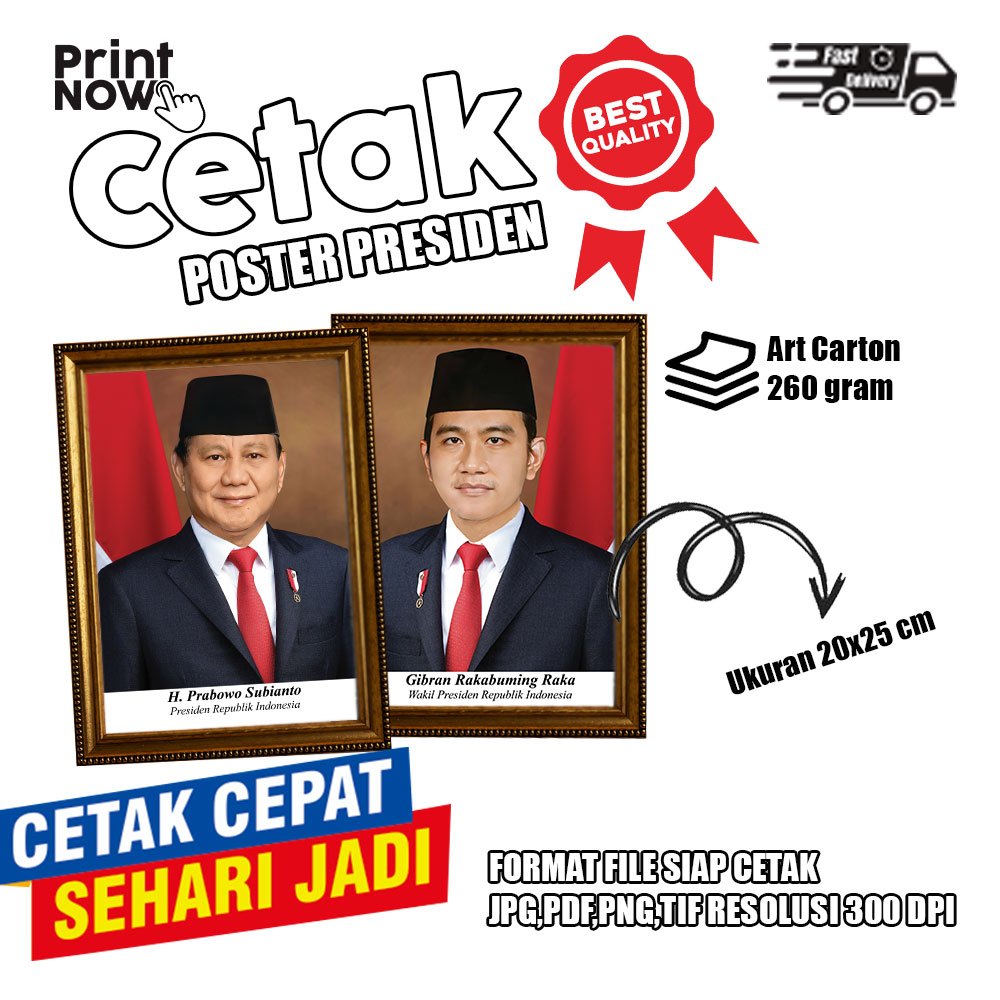

Foto Presiden Wakil Presiden Terbaru Garuda Resmi Setneg Pigura 20X25