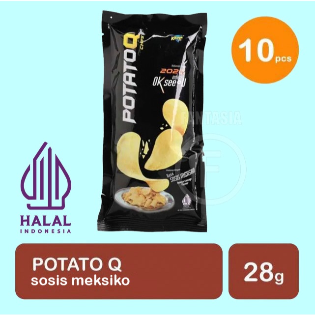 

POTATO Q SNACK CEMILAN MAKANAN RINGAN SOSIS MEKSIKO PER PACK ISI 10 SACHET FUN CORNER DENGAN PAKING AMAN