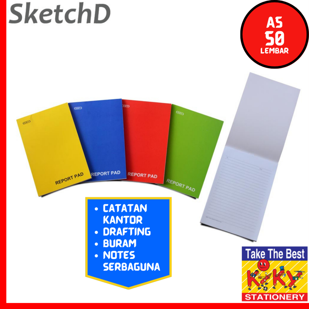 

Buku catatan A5 Kiky Writing Pad / Report Pad 50 lembar