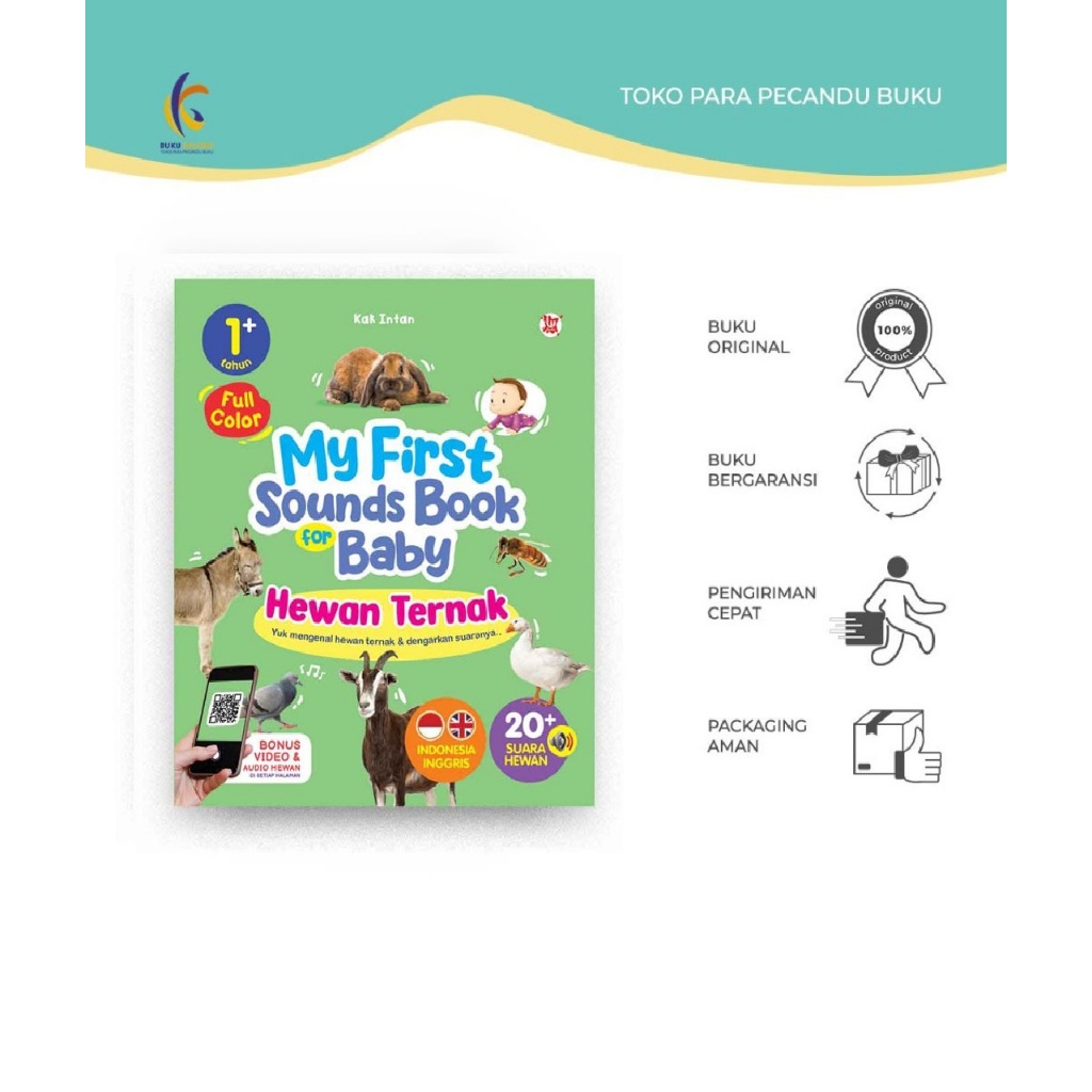 [Promo] - Buku Anak - My First Sounds Book For Baby – Hewan Ternak - Kak Intan - Wahyu Media - Bumif